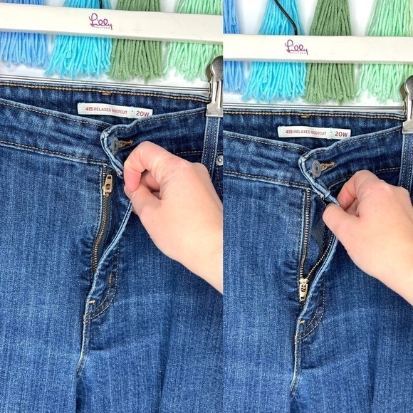 Levi’s Mid Rise Medium Wash 415 Relaxed Bootcut Jean Size 20W Plus Size - Picture 7 of 15